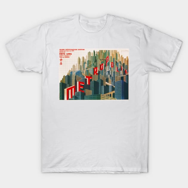 Fritz Lang Metropolis 1927 Classic Sci Fi Film Vintage Movie T-Shirt by vintageposters